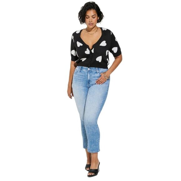 2/$30 Torrid Crop Sky High Boot Super Soft High-Rise Jeans Size 26 Stretch NWT - Picture 1 of 14